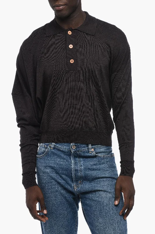 Magliano Virgin Wool Sweater with Polo Neck S Standard size