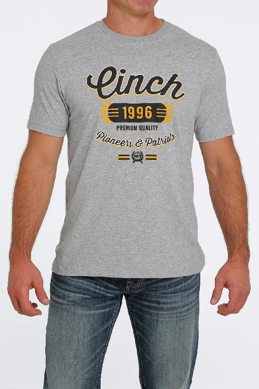 CINCH HEATHERED GREY PIONEERS & PATRIOTS T-SHIRT