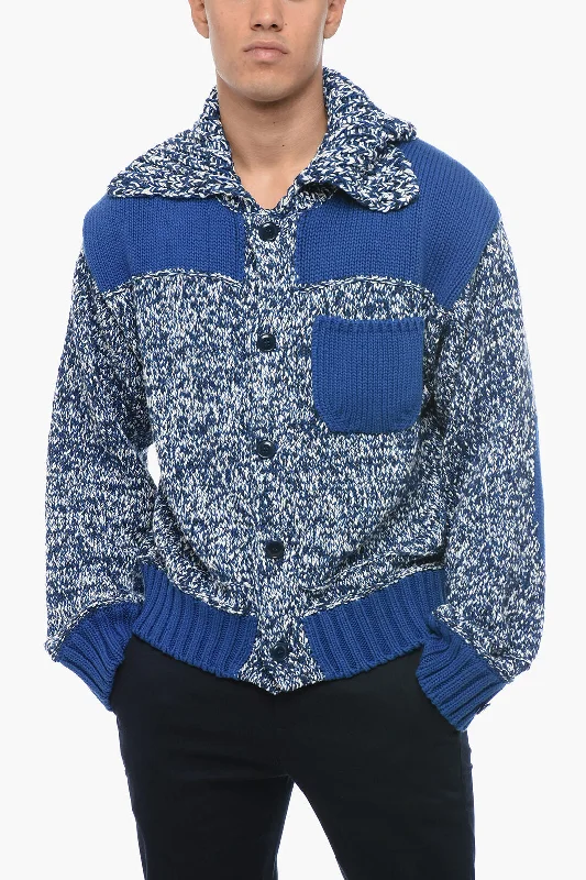 Kenzo Cotton Bomber Fit Cardigan with Mock Neck L Standard size