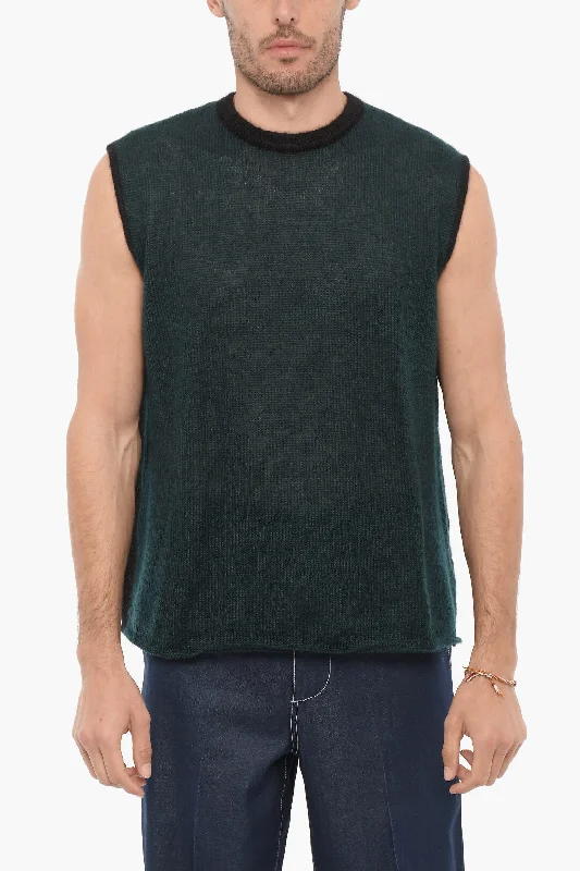 SUNNEI Sleeveless Two-Tone Silk Blend Sweater S Standard size