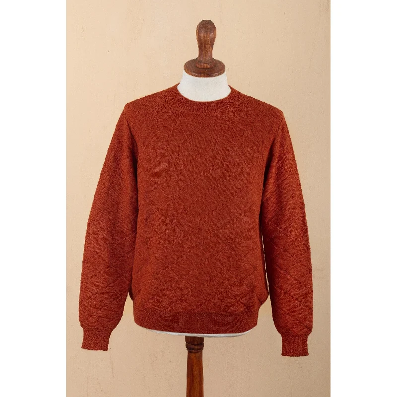 Novica Handmade Rhombus Spice Mens Sweater