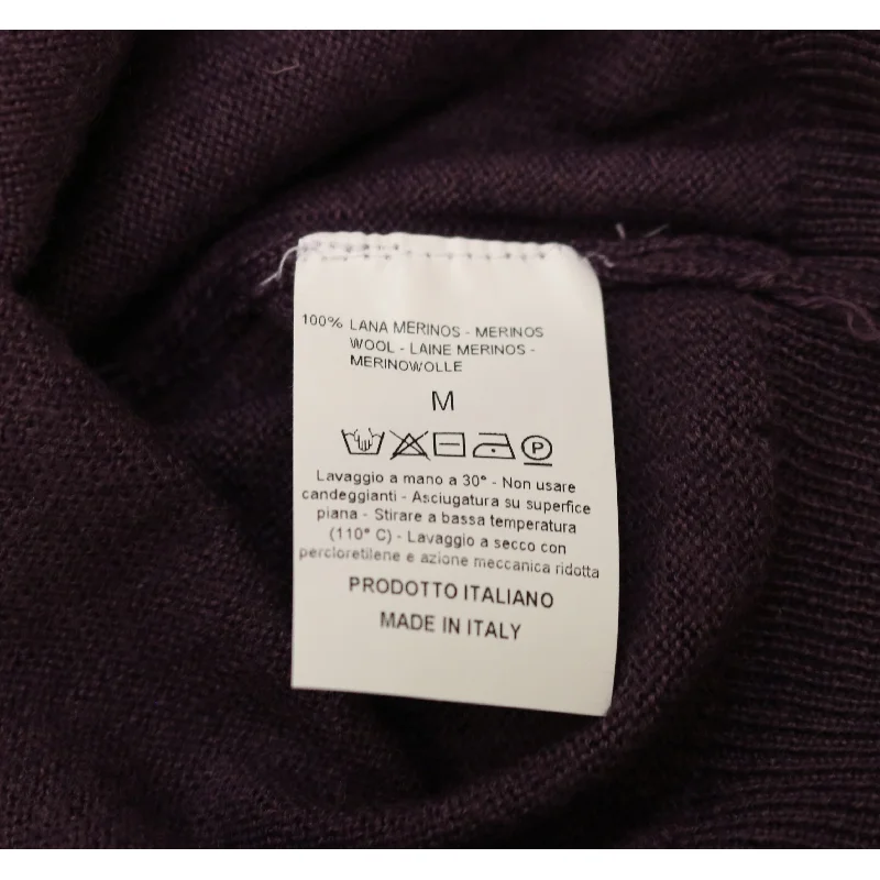 Williams Wilson Purple 100% Wool Suede VNeck Sweater for mens