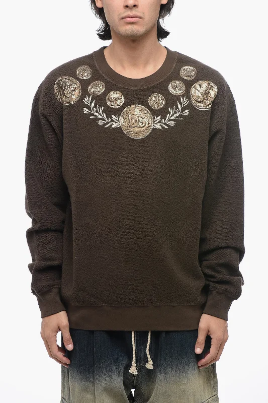 Dolce & Gabbana Crew Neck Reverse Cotton Sweatshirt with Print 46 Italian size