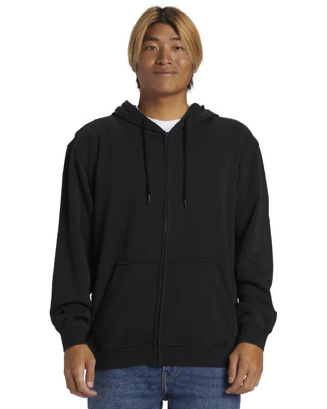 Salt Water Zip Hoodie in Black