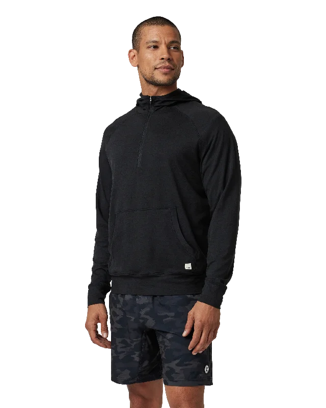 Ponto Performance 1/2 Zip Hoodie in Black Heather