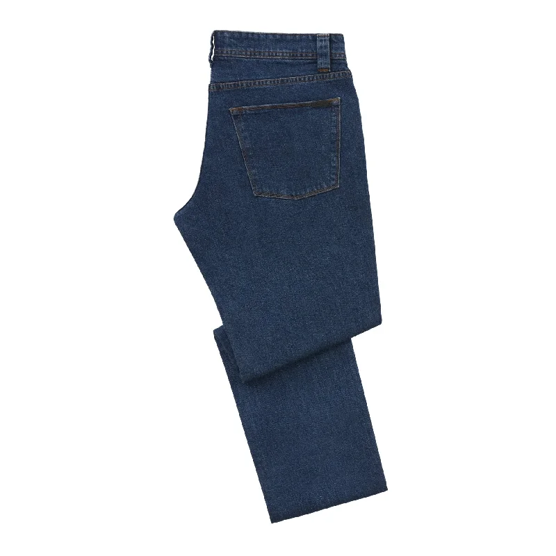 Slim-Fit Stretch-Cotton Jeans in Denim Blue