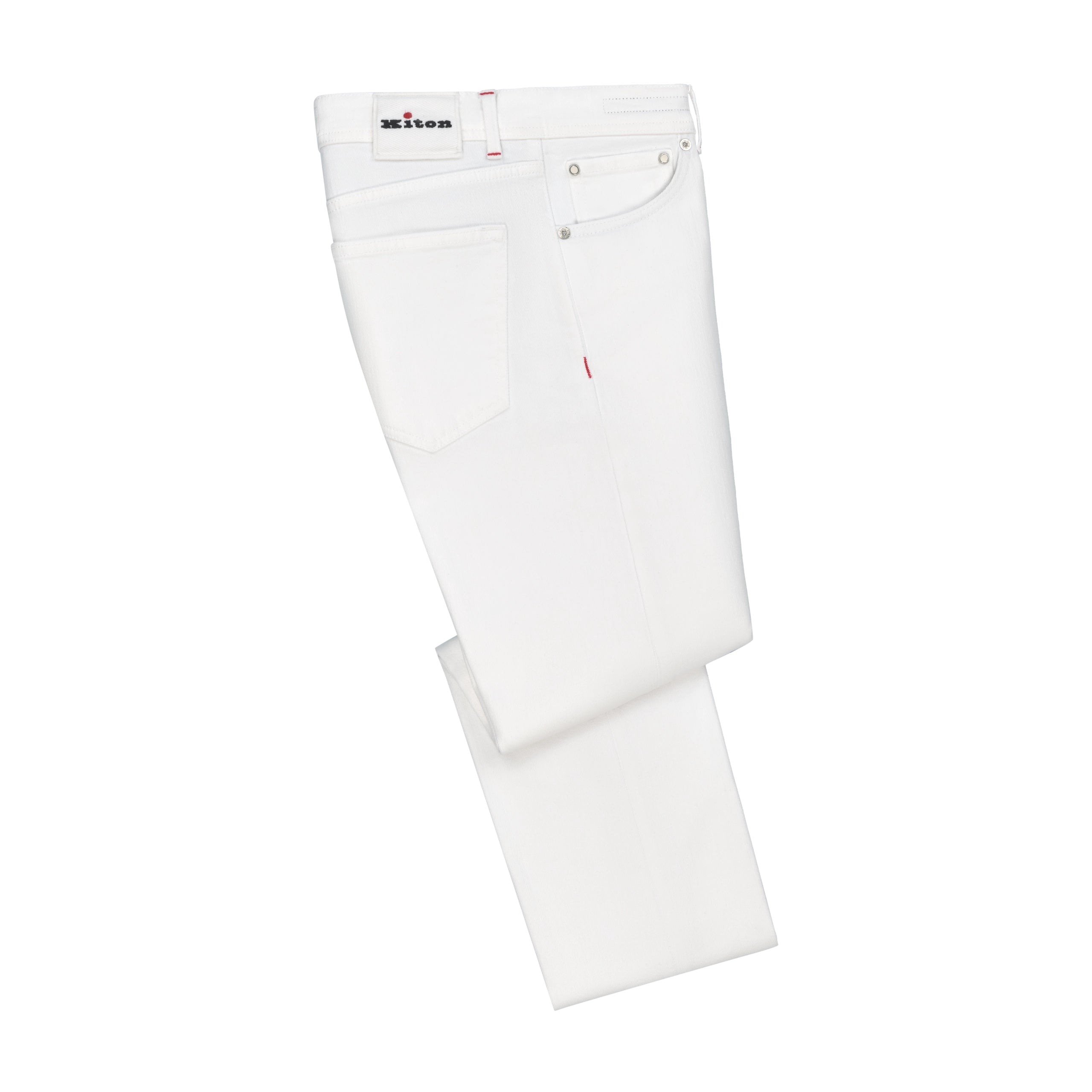 Slim-Fit Cotton Five-Pocket Jeans in White