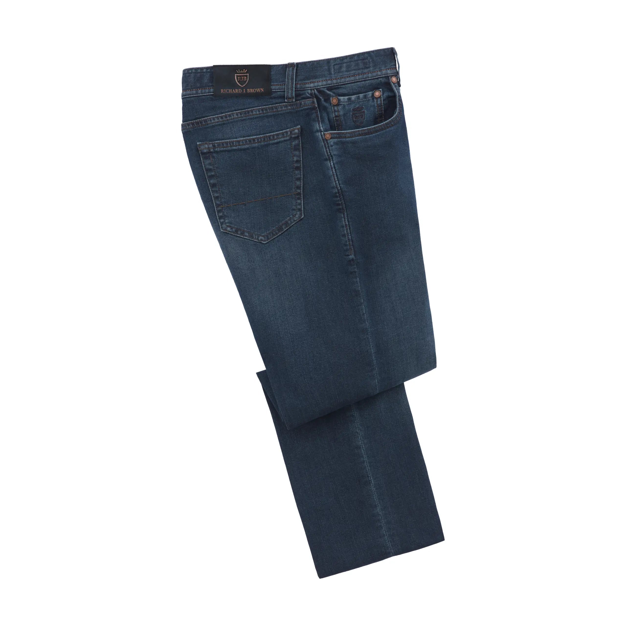 Stretch-Cotton Jeans in Blue Denim