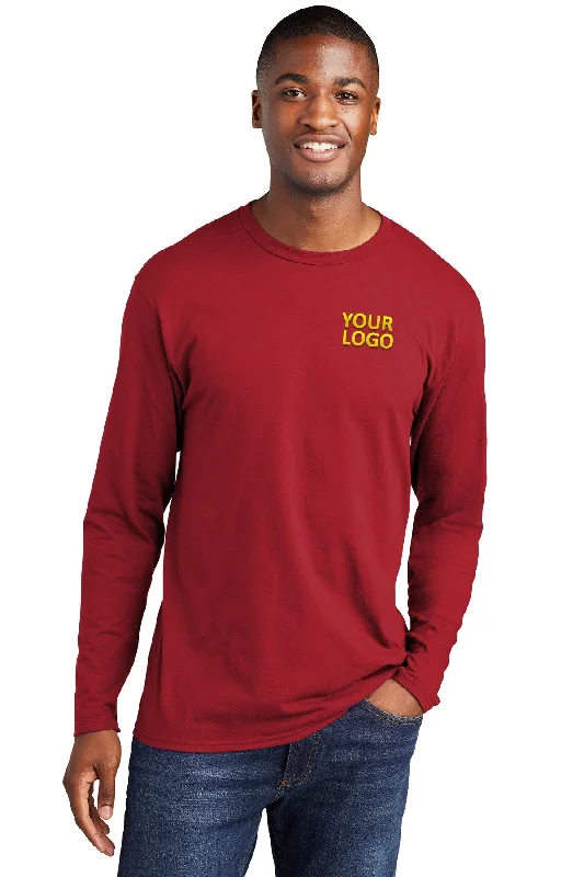 Port & Company Long Sleeve Fan Custom Favorite Tee's, Team Cardinal