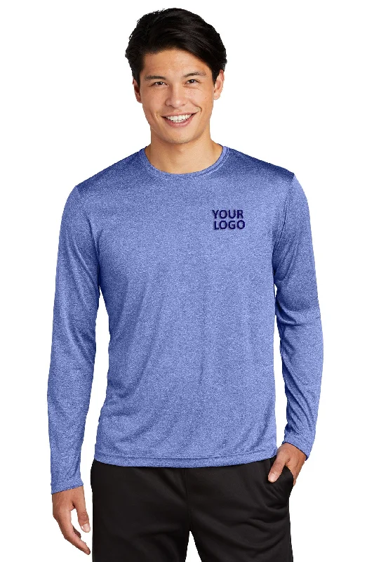 Sport-Tek Long Sleeve Customized Heather Contender Tee's, True Royal Heather