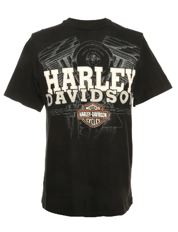 Black Harley Davidson Printed T-shirt - M