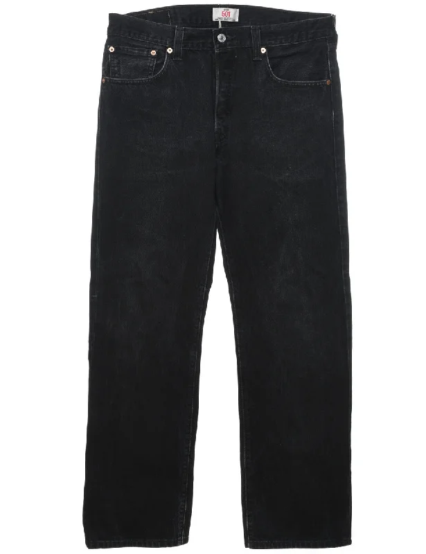 Black Levi's Straight-Fit 501 Jeans - W34 L32