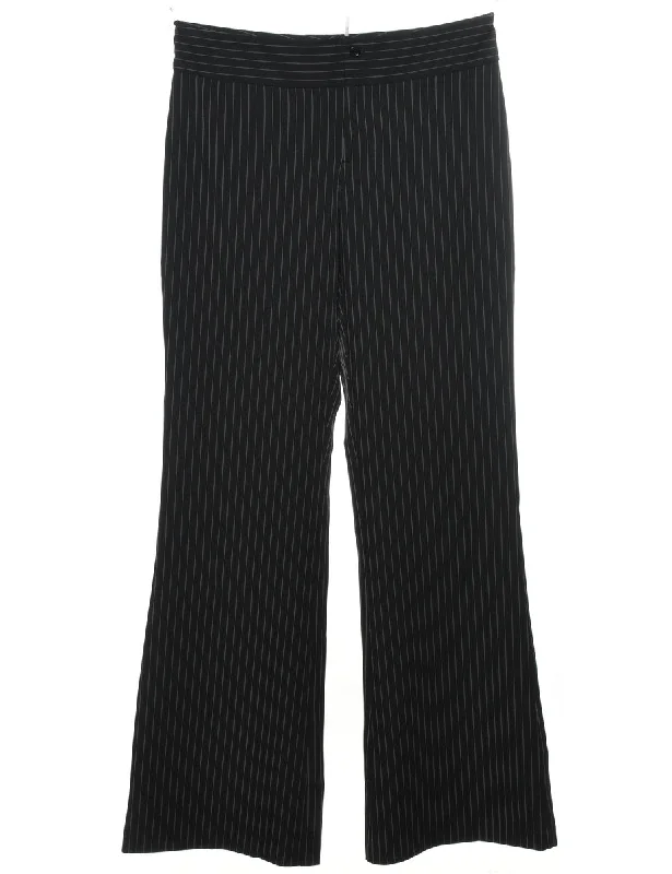 Black Striped Trousers - W32 L32