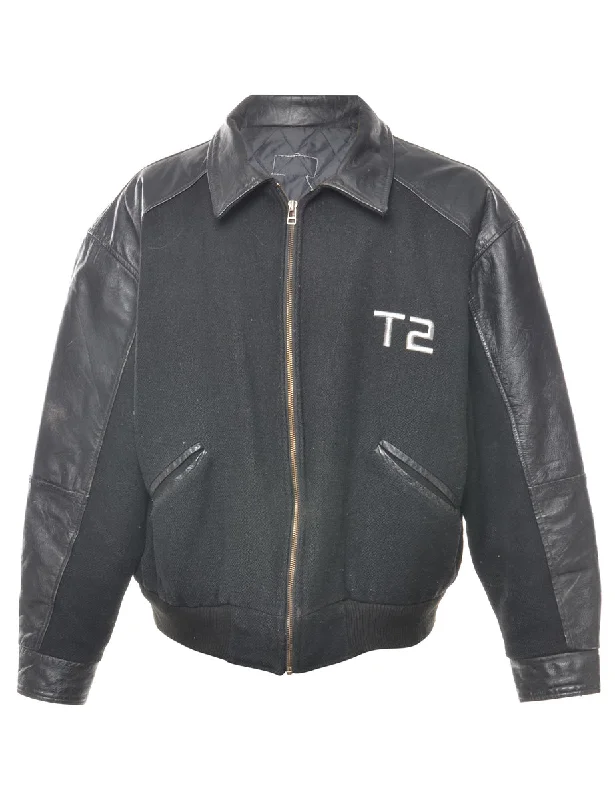 Black Terminator 2 Varsity Style Jacket - L