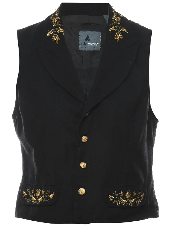 Black Waistcoat - S