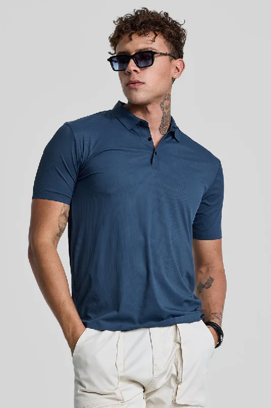 Blue Stitchless Polo T-Shirt