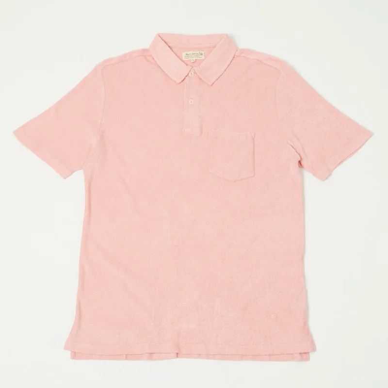 Merz b. Schwanen TPLP02 Plant Based Terry Polo Shirt - Peach